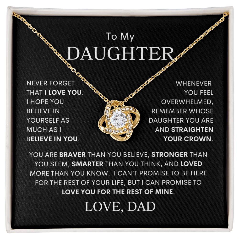 Straighten Your Crown Love Dad | Love Knot Necklace - 18K Yellow Gold Finish / Standard Box Shoptopia Jewelry