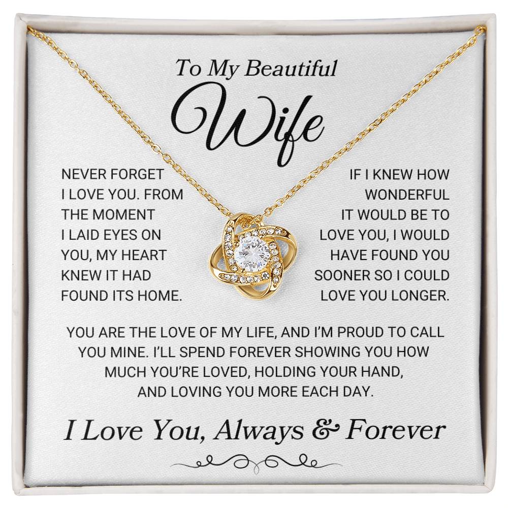 Wife "Loving You More" | Love Knot Necklace