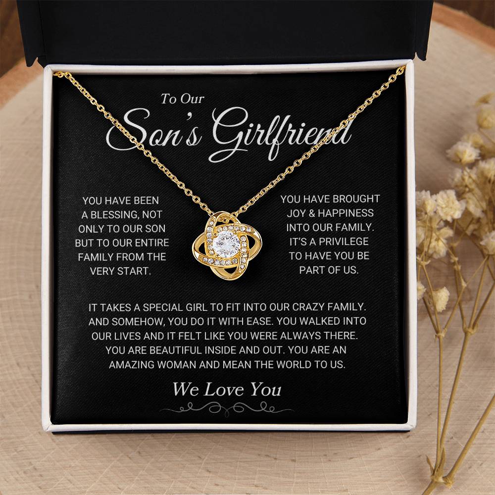 Son's Girlfriend "We Love You" | Love Knot Necklace