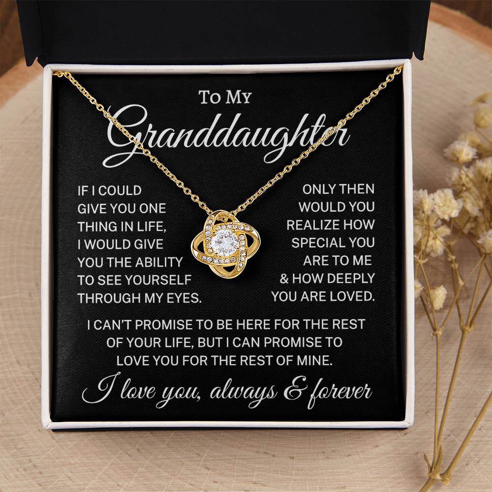 Gift for Granddaughter "How Deeply You Are Loved" | S&L | Love Knot Necklace