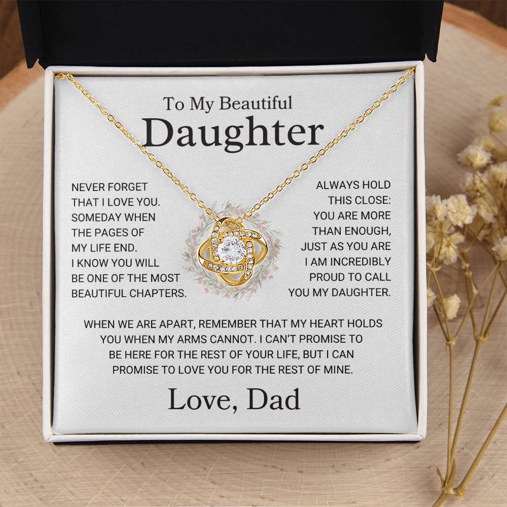 Daughter Love Dad  "Just As You Are" | Love Knot Necklace