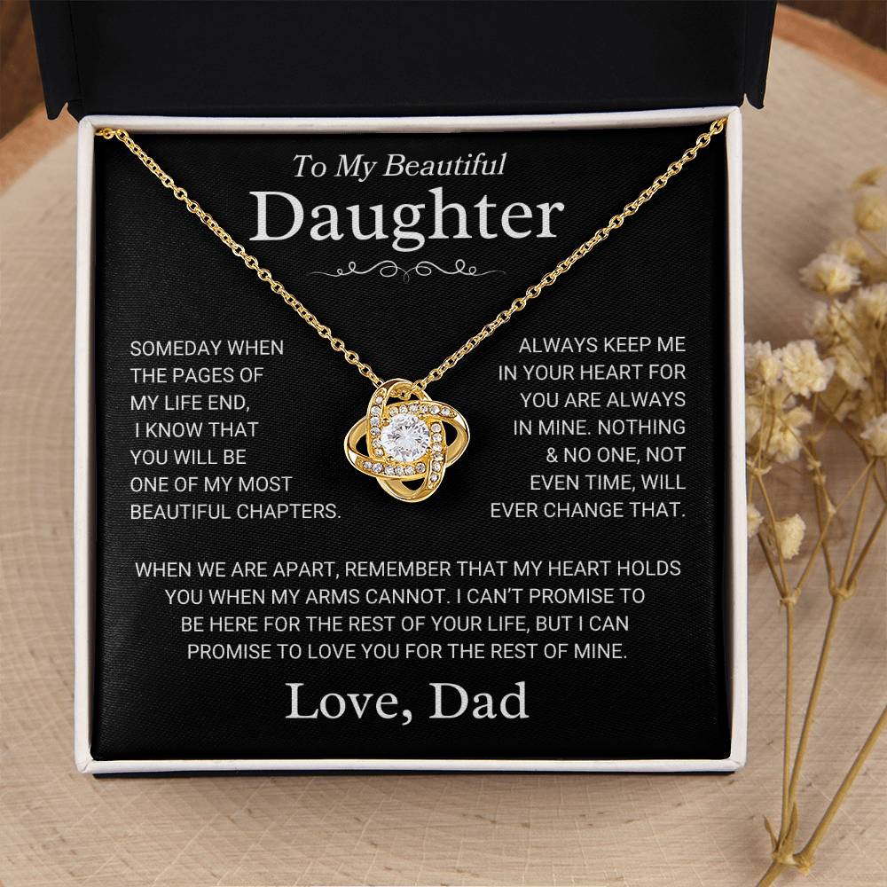 Daughter Love Dad "When We Are Apart" | Love Knot Necklace