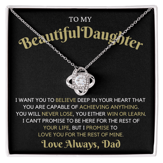 Daughter Love Dad  "Believe" | Forever Love Necklace