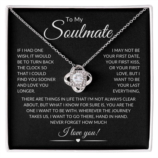 Soulmate "Last Everything" | Love Knot Necklace - 14K White Gold Finish / Standard Box Shoptopia Jewelry