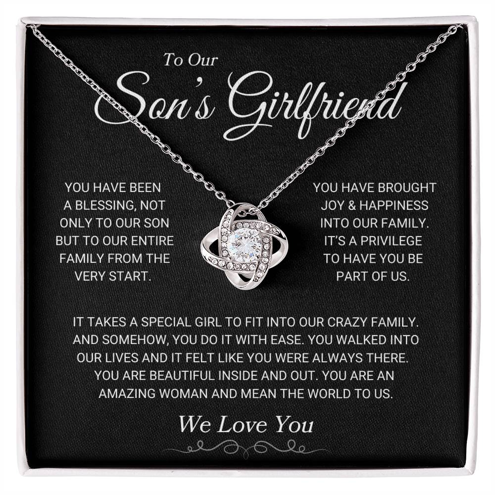 Son's Girlfriend "We Love You" | Love Knot Necklace