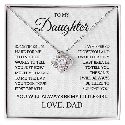 Daughter Love Dad "Use My Last Breath" | Love Knot Necklace