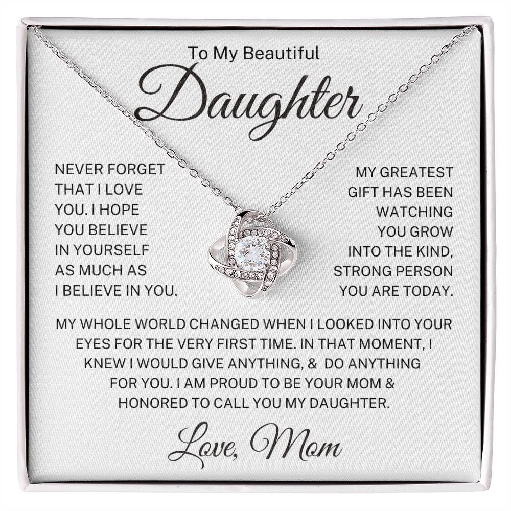 Daughter Love Mom "My Greatest Gift" | Love Knot Necklace