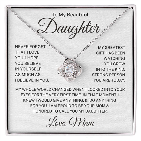Daughter Love Mom "My Greatest Gift" | Love Knot Necklace
