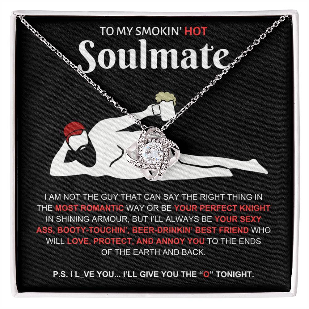 To My Smokin' Hot Soulmate | Love Knot Necklace - 14K White Gold Finish / Standard Box Shoptopia Jewelry