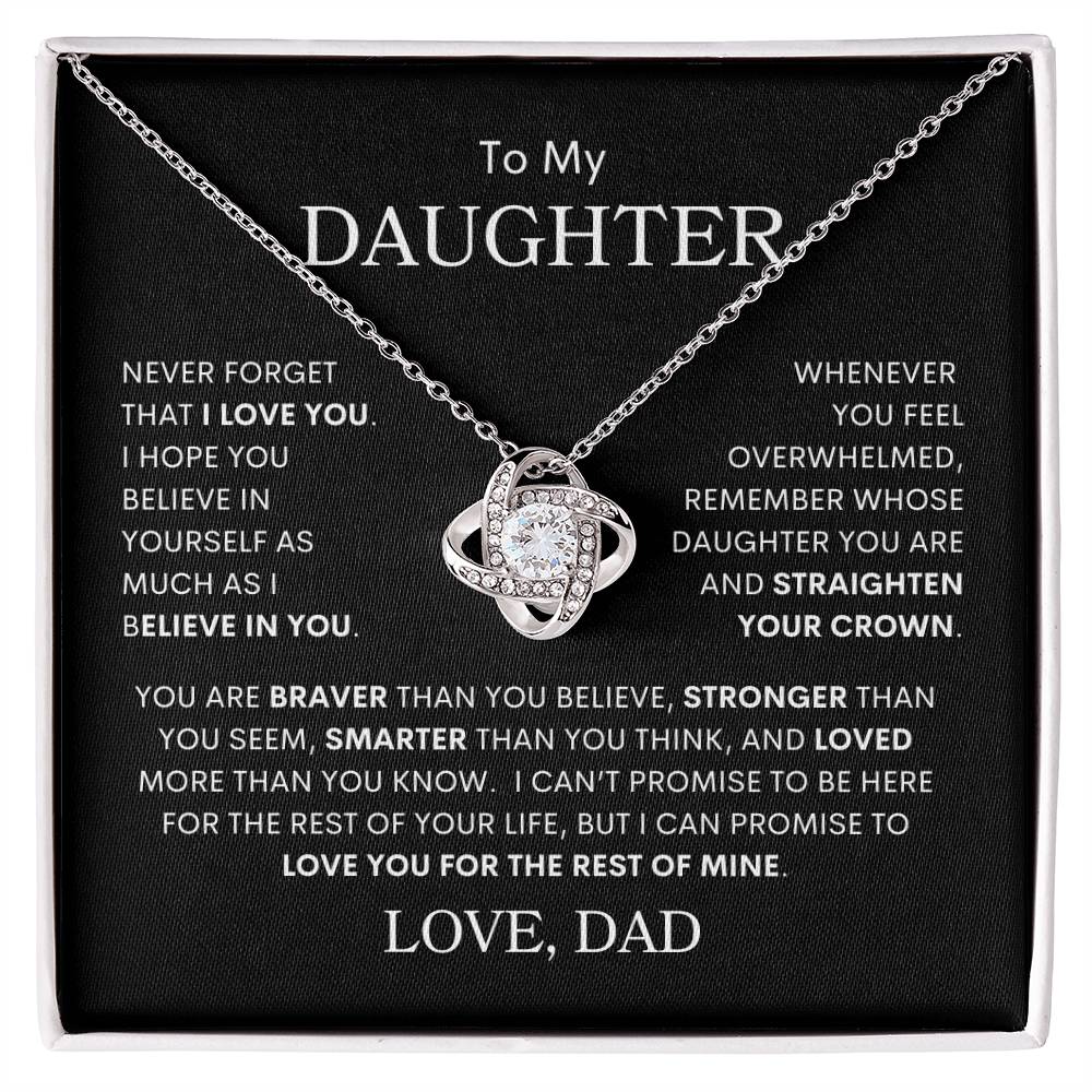 Straighten Your Crown Love Dad | Love Knot Necklace - Shoptopia Jewelry