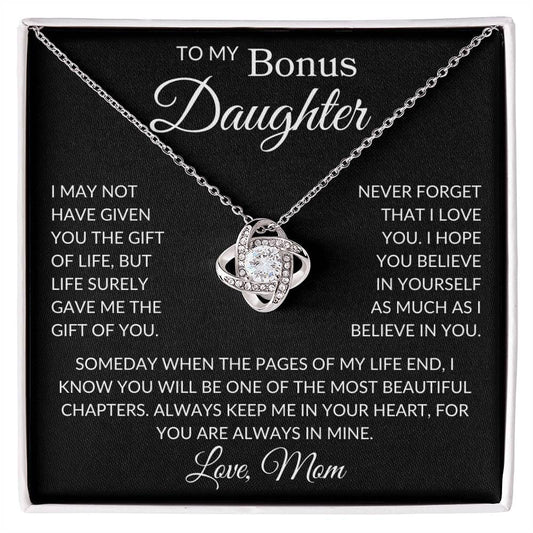 Bonus Daughter Love Mom "Gift of You" | Love Knot Necklace