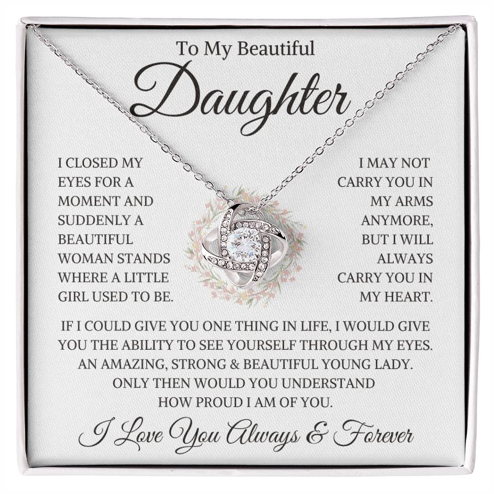 Daughter  "How Proud I Am" | Love Knot Necklace