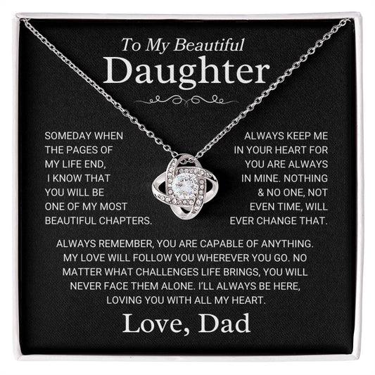 Daughter Love Dad "Always Remember" | Love Knot Necklace