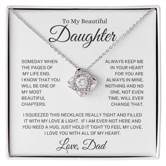 Daughter Love Dad "Most Beautiful Chapters" | Love Knot Necklace