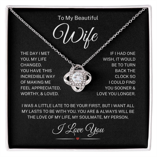 Wife "Love of My Life" | Love Knot Necklace
