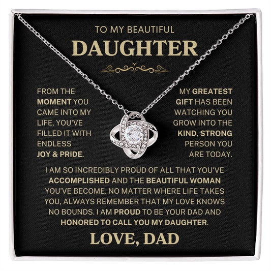 Daughter "My Greatest Gift" Gold | Love Knot Necklace