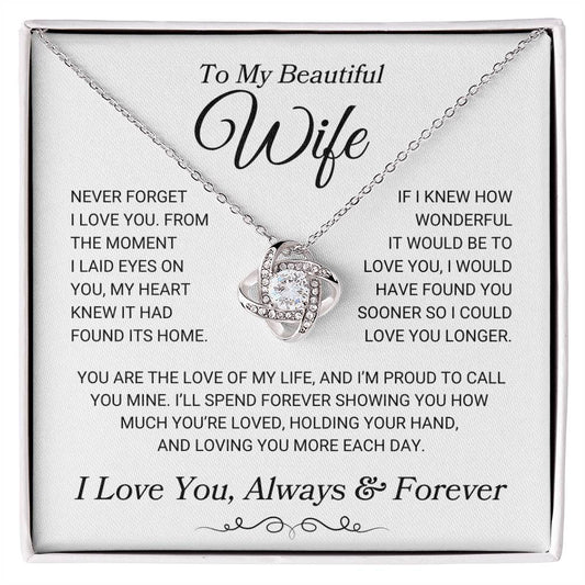 Wife "Loving You More" | Love Knot Necklace