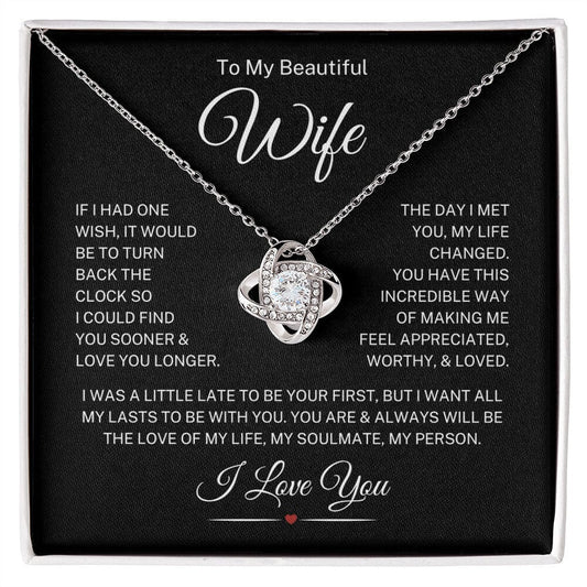 Wife "One Wish" | Love Knot Necklace