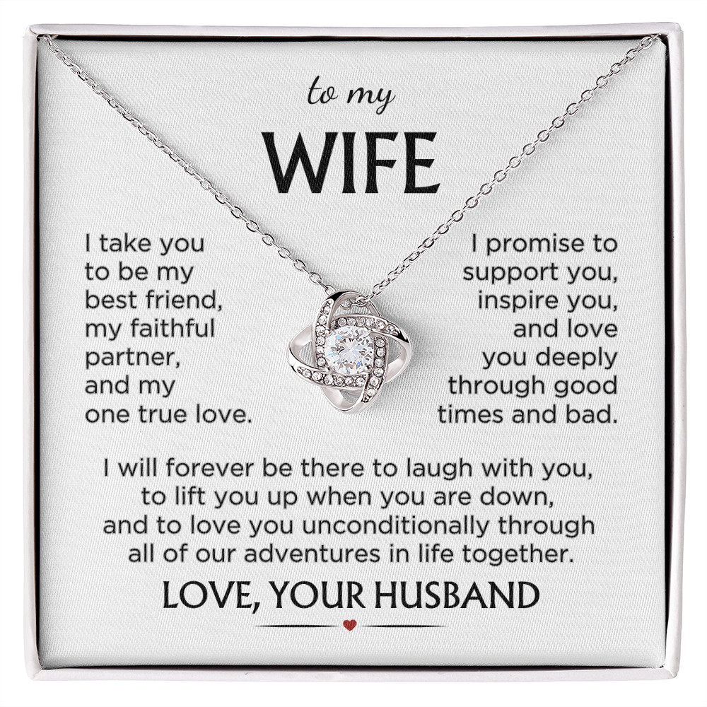 Wife "I Take You" | Love Knot Necklace