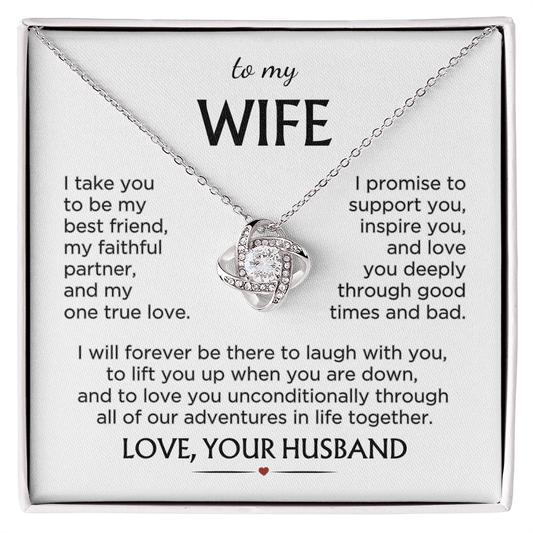 Wife "I Take You" | Love Knot Necklace