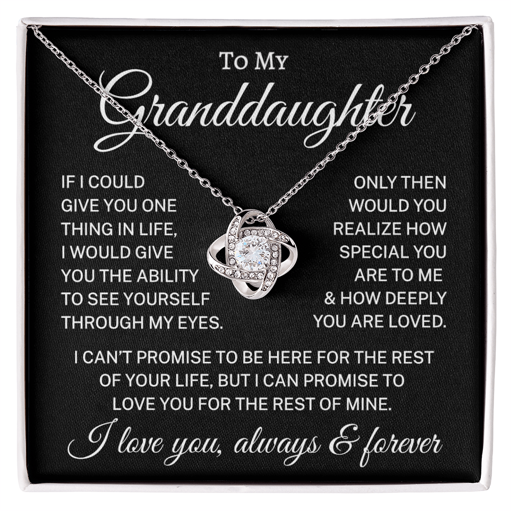 Gift for Granddaughter "How Deeply You Are Loved" | S&L | Love Knot Necklace