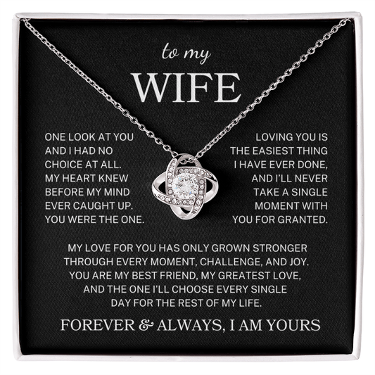 Wife "One Look At You" | Love Knot Necklace