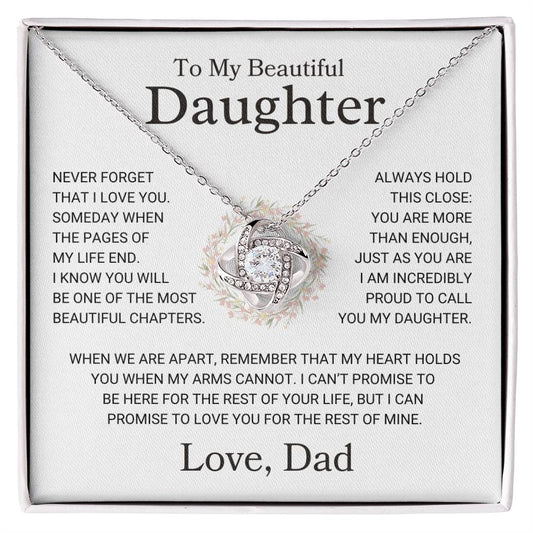 Daughter Love Dad  "Just As You Are" | Love Knot Necklace