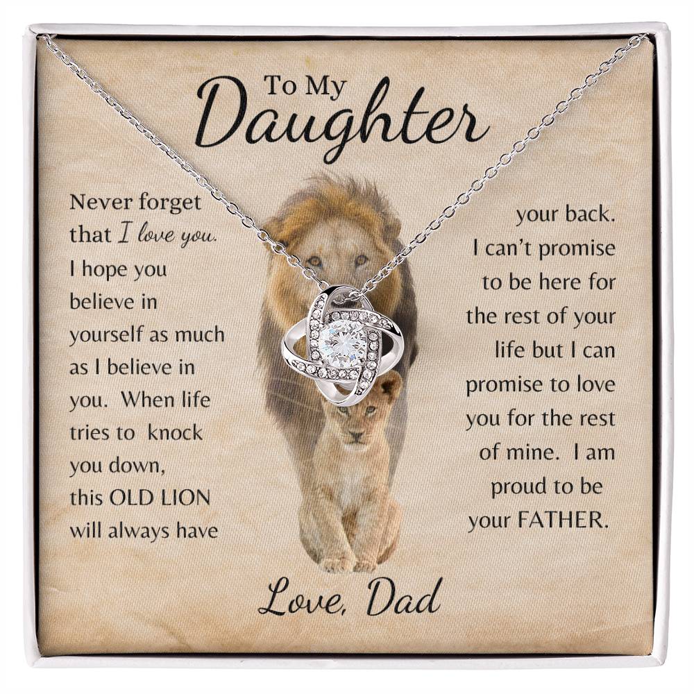 This Old Lion Love Dad | Love Knot Necklace - 14K White Gold Finish / Standard Box Shoptopia Jewelry