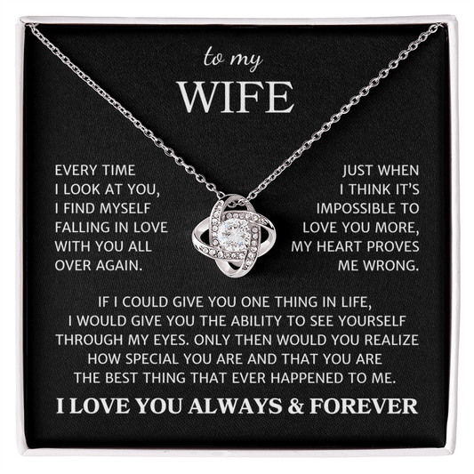 Wife "Love You More" | Love Knot Necklace