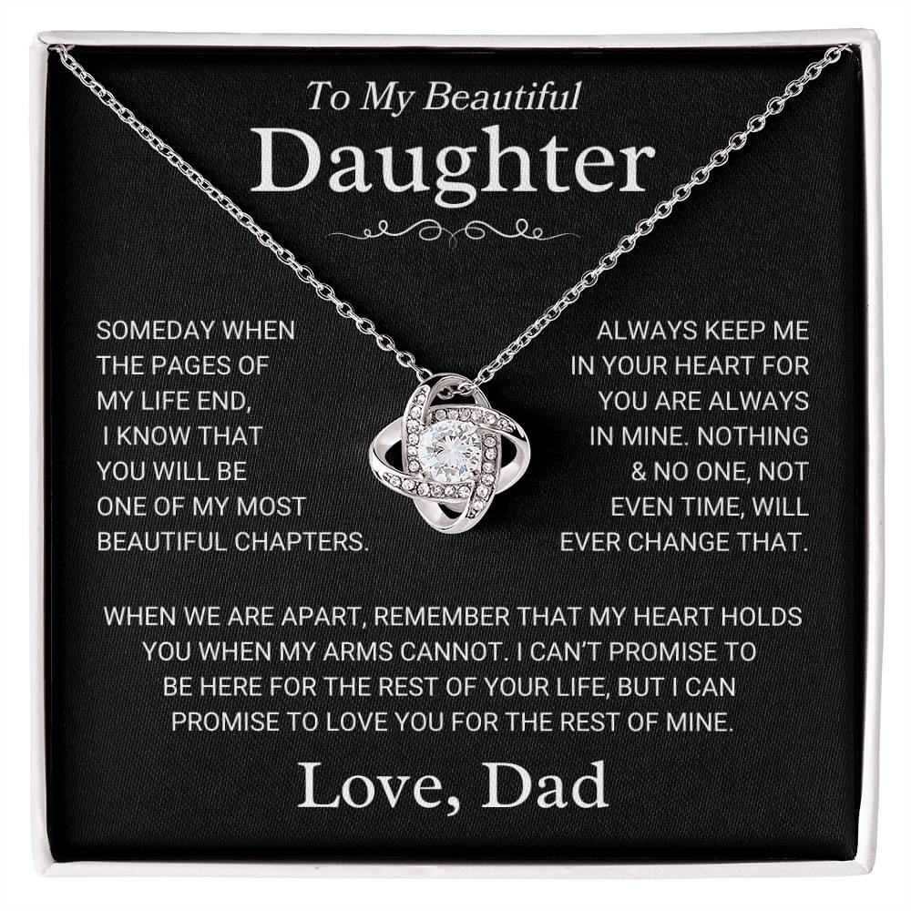 Daughter Love Dad "When We Are Apart" | Love Knot Necklace