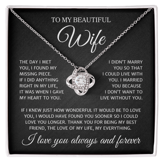 Wife "My Missing Piece" | Love Knot Necklace