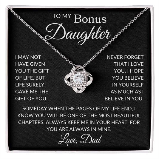 Bonus Daughter Love Dad "Gift of You" | Love Knot Necklace