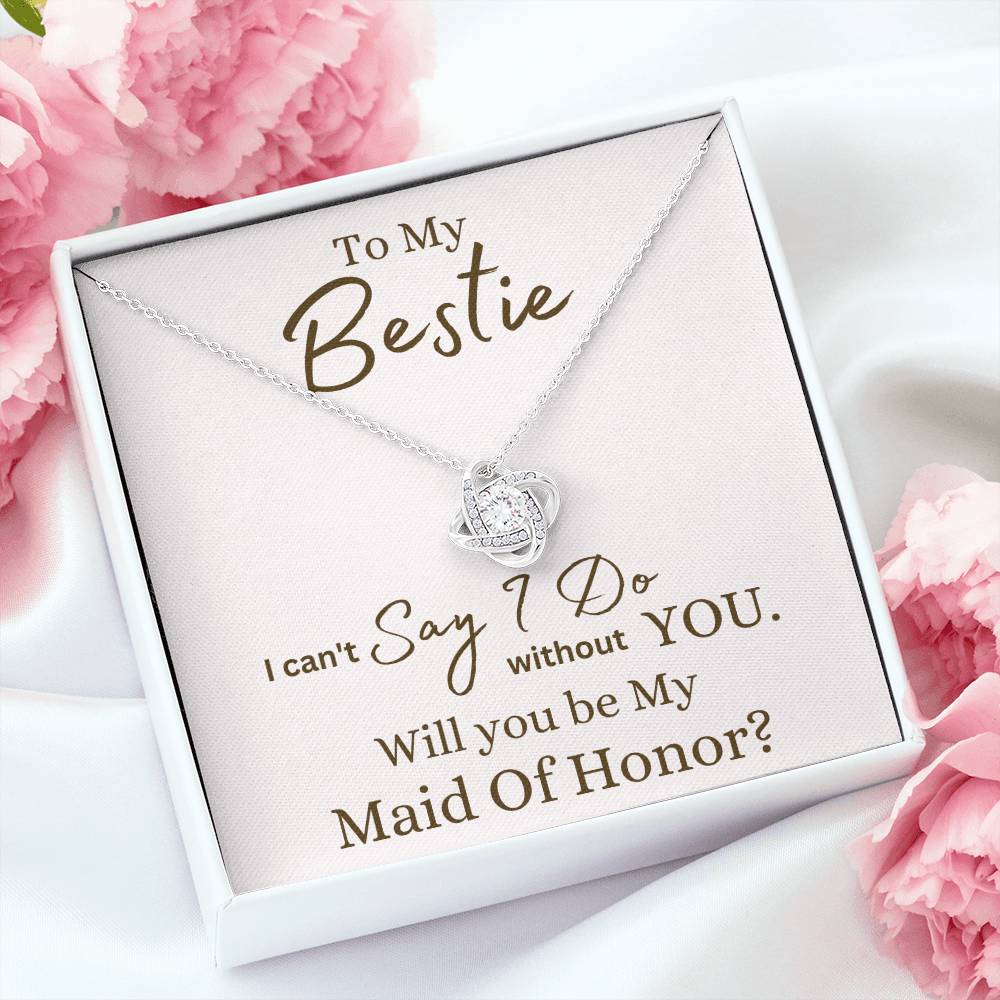 To My Bestie, Maid of Honor | Love Knot Necklace - Shoptopia Jewelry