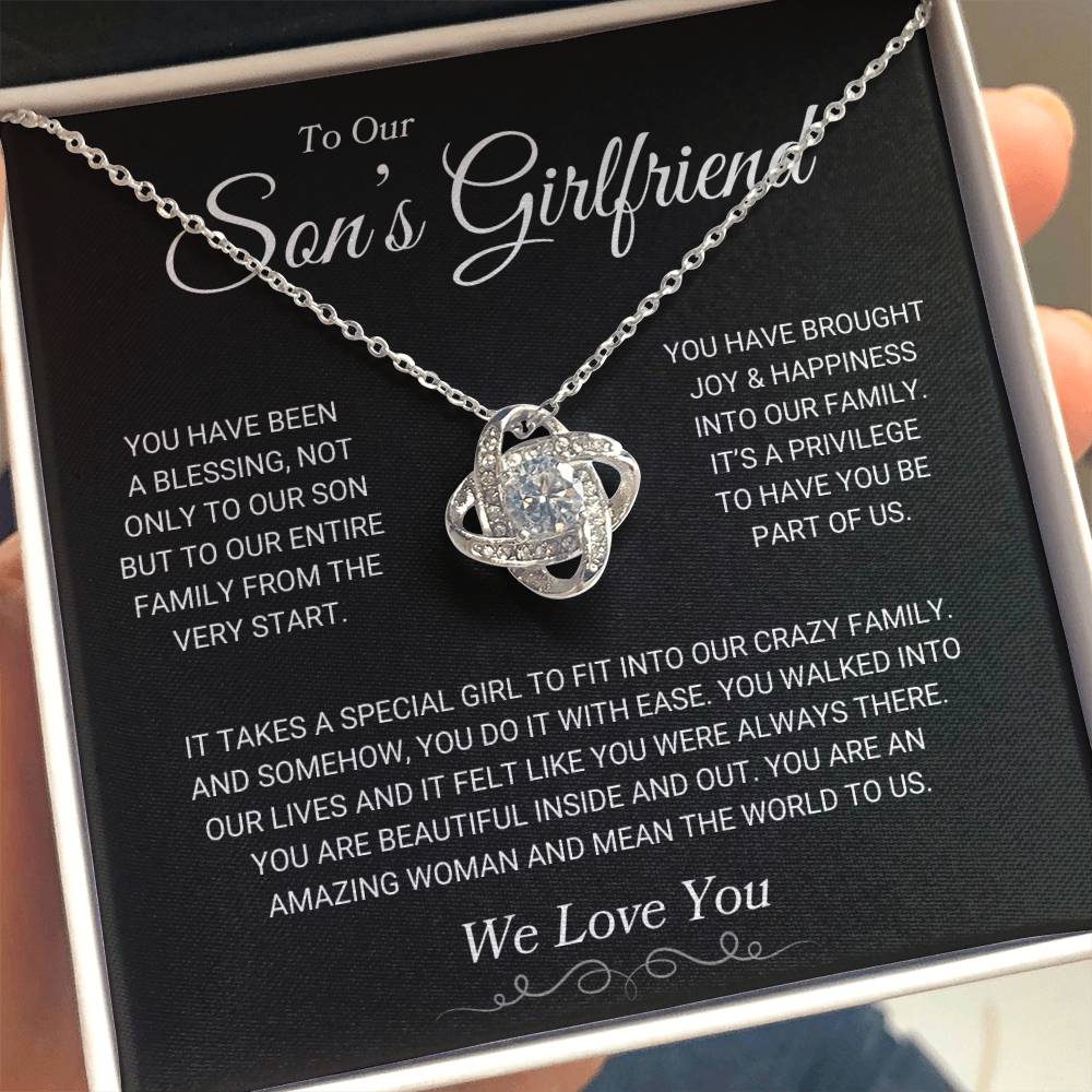 Son's Girlfriend "We Love You" | Love Knot Necklace