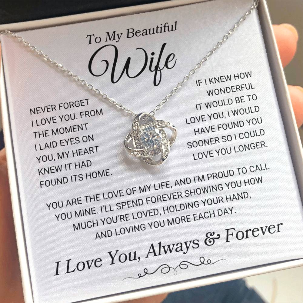 Wife "Loving You More" | Love Knot Necklace