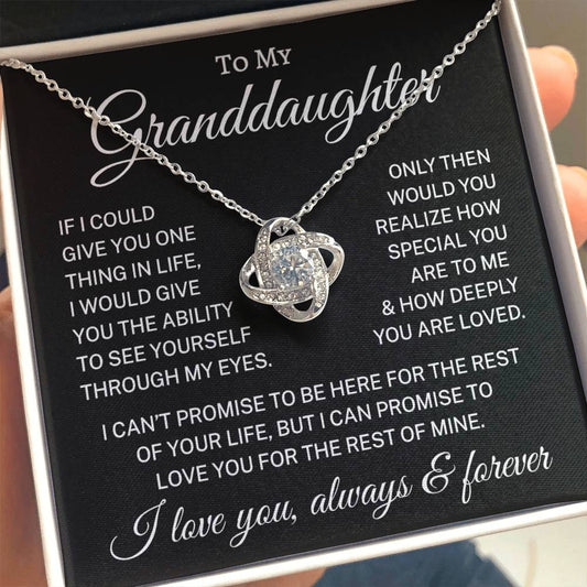 Gift for Granddaughter "How Deeply You Are Loved" | S&L | Love Knot Necklace