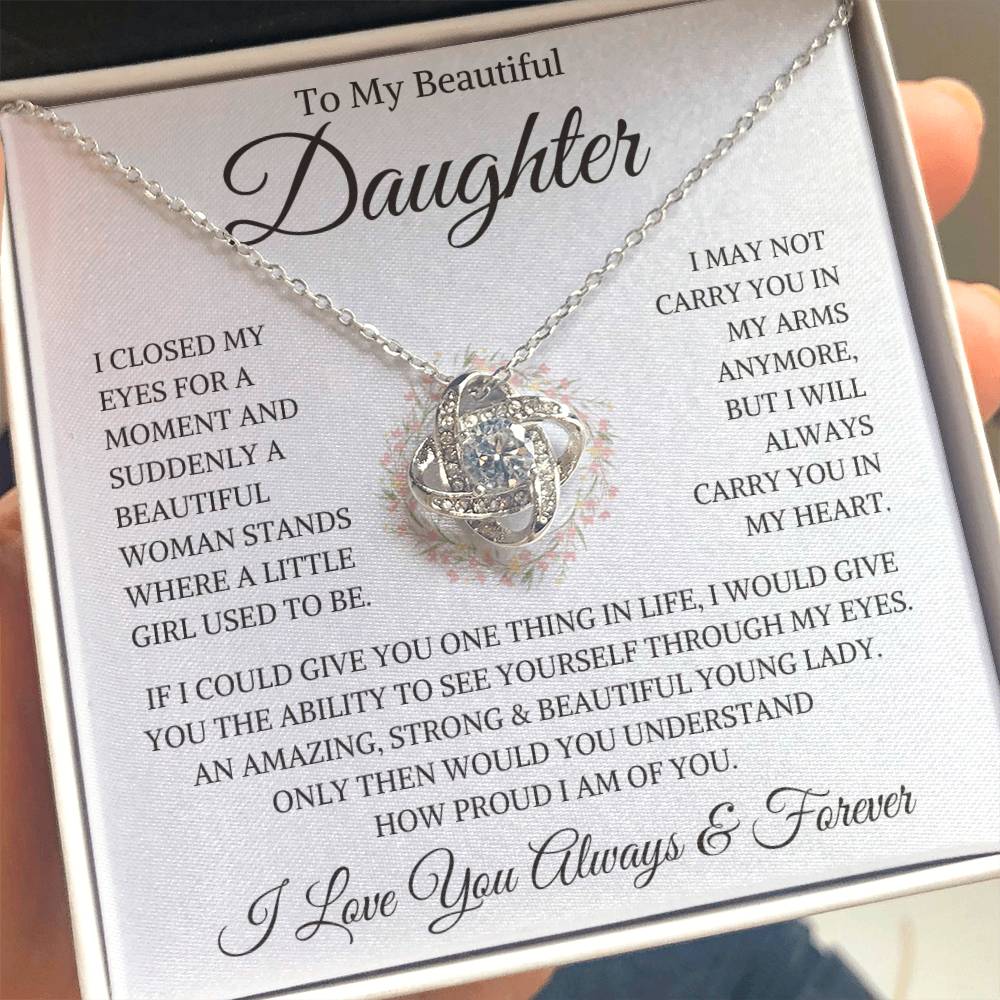 Daughter  "How Proud I Am" | Love Knot Necklace