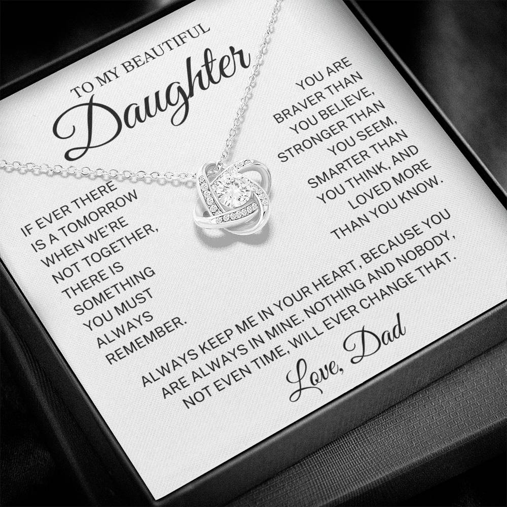 Daughter Love Dad "Always Remember" | Love Knot Necklace