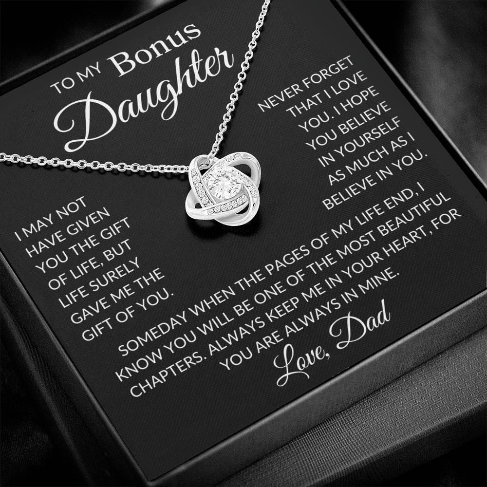 Bonus Daughter Love Dad "Gift of You" | Love Knot Necklace