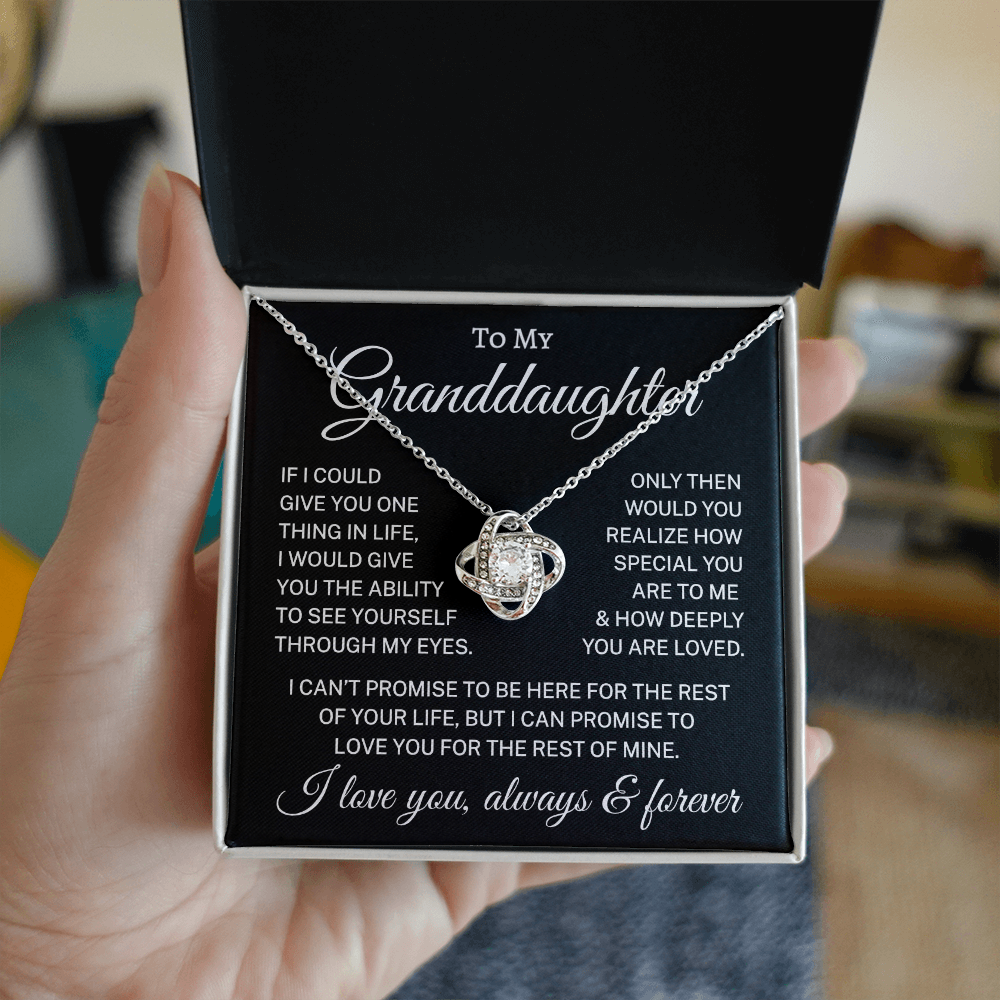 Gift for Granddaughter "How Deeply You Are Loved" | S&L | Love Knot Necklace