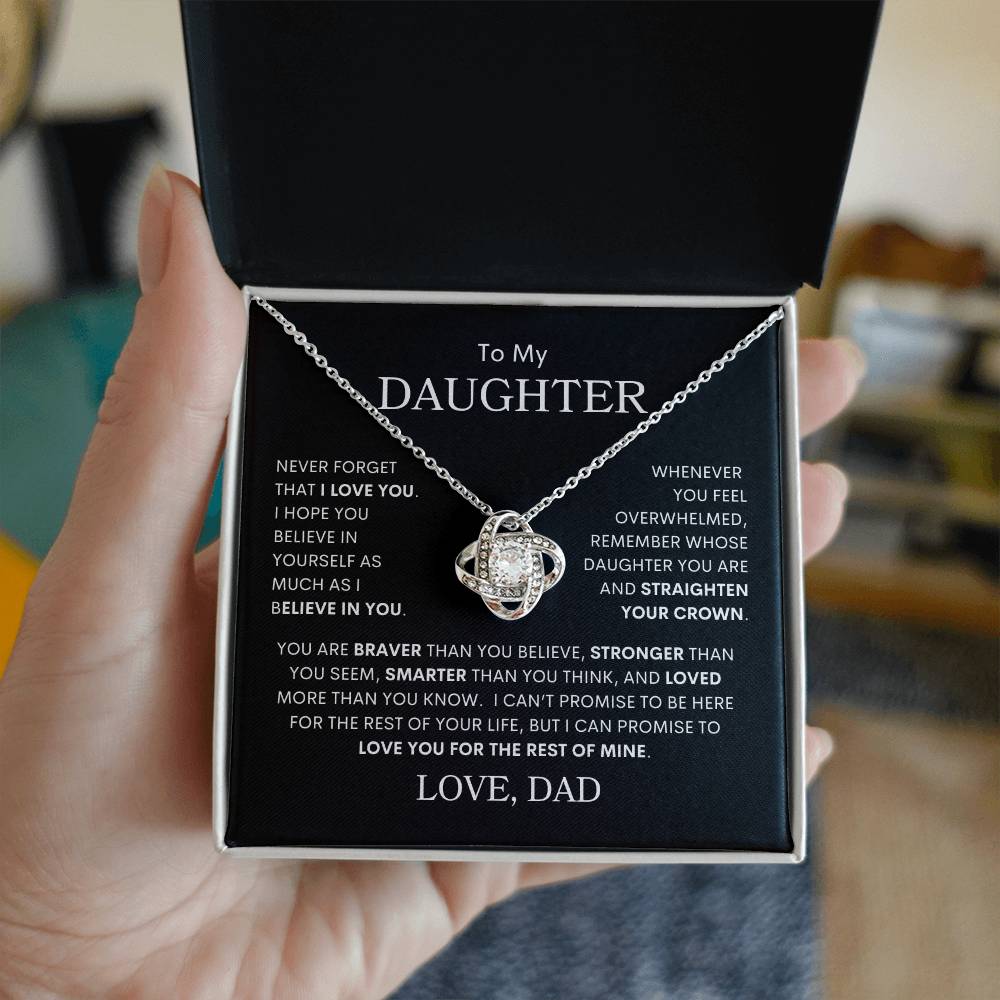 Straighten Your Crown Love Dad | Love Knot Necklace - Shoptopia Jewelry