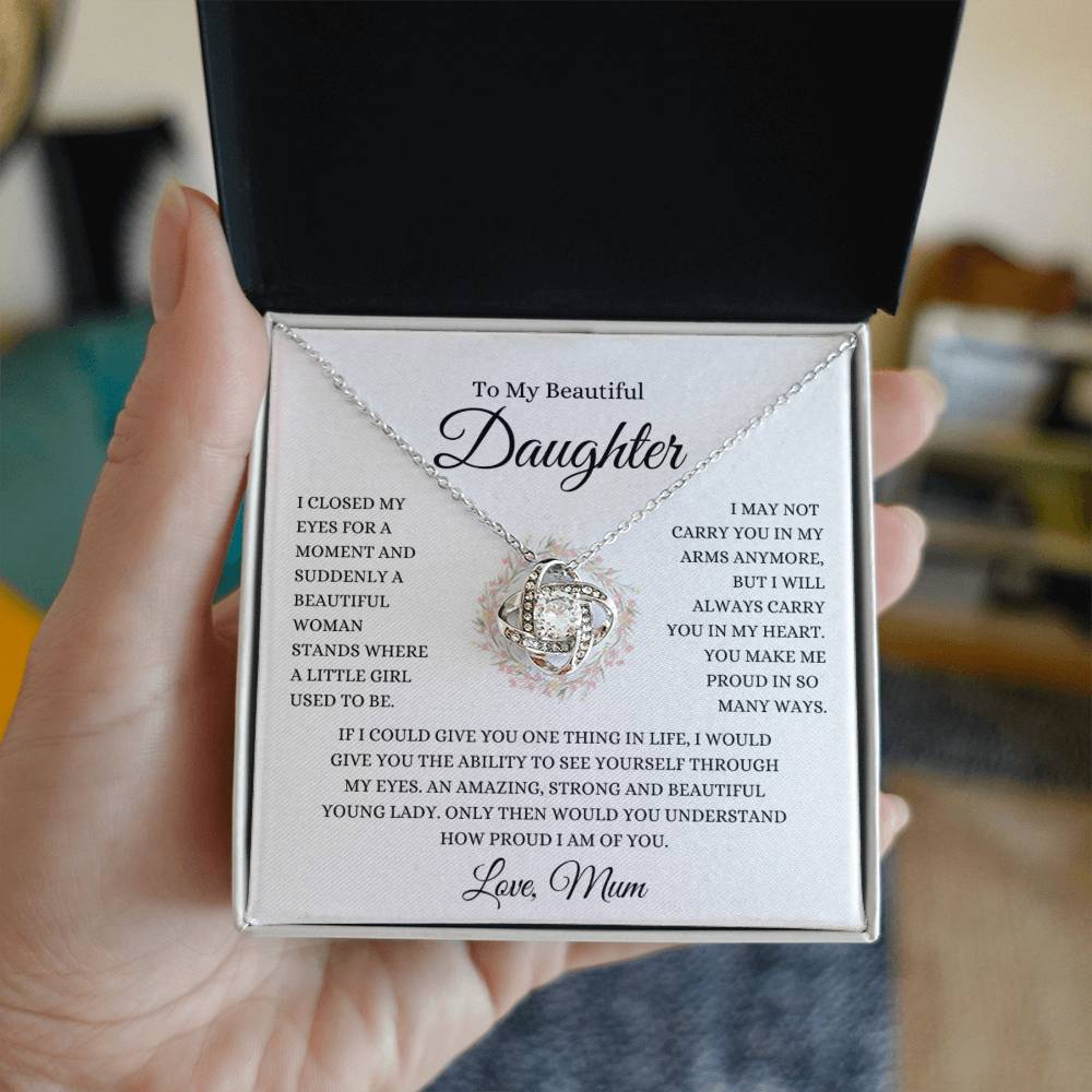 To My Daughter Love Mum | Love Knot Necklace - Shoptopia Jewelry