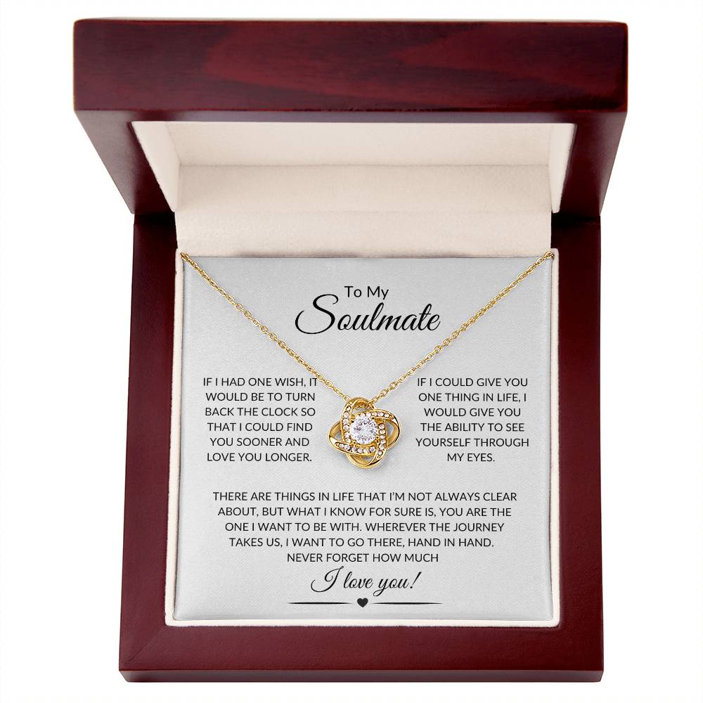 To My Soulmate | Love Knot Necklace - 18K Yellow Gold Finish / Luxury Box Shoptopia Jewelry