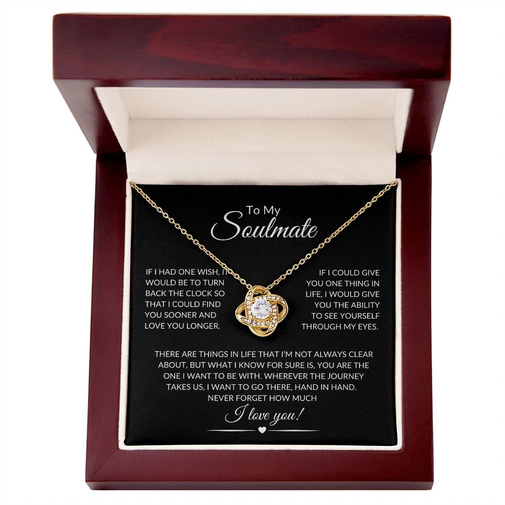 To My Soulmate | Love Knot Necklace - 18K Yellow Gold Finish / Luxury Box Shoptopia Jewelry