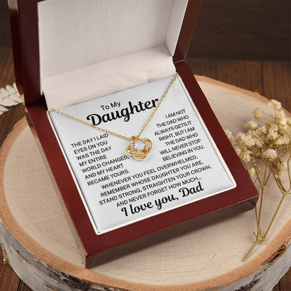 Gift for My Daughter "Stand Strong" | Love Knot Necklace