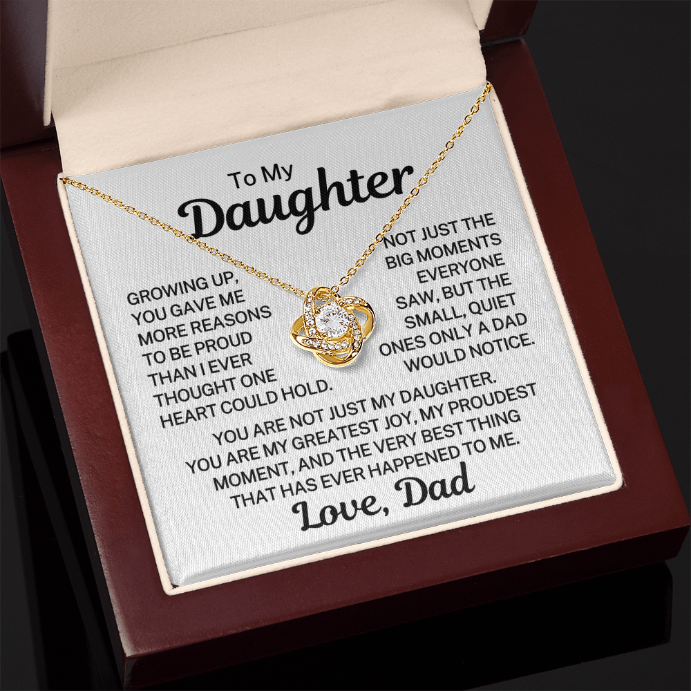 Gift for My Daughter "My Proudest Moment" | Love Knot Necklace