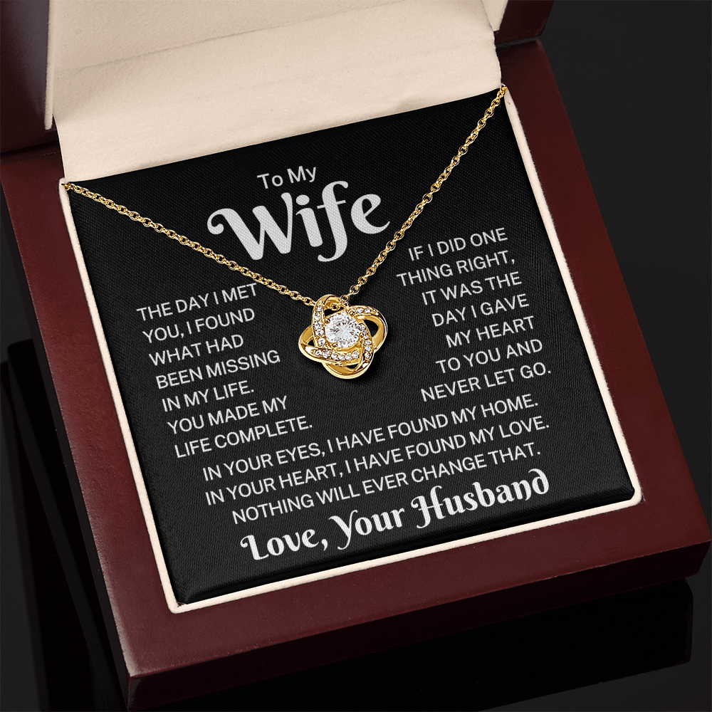 Gift for Wife "Never Let Go" | Love Knot Necklace