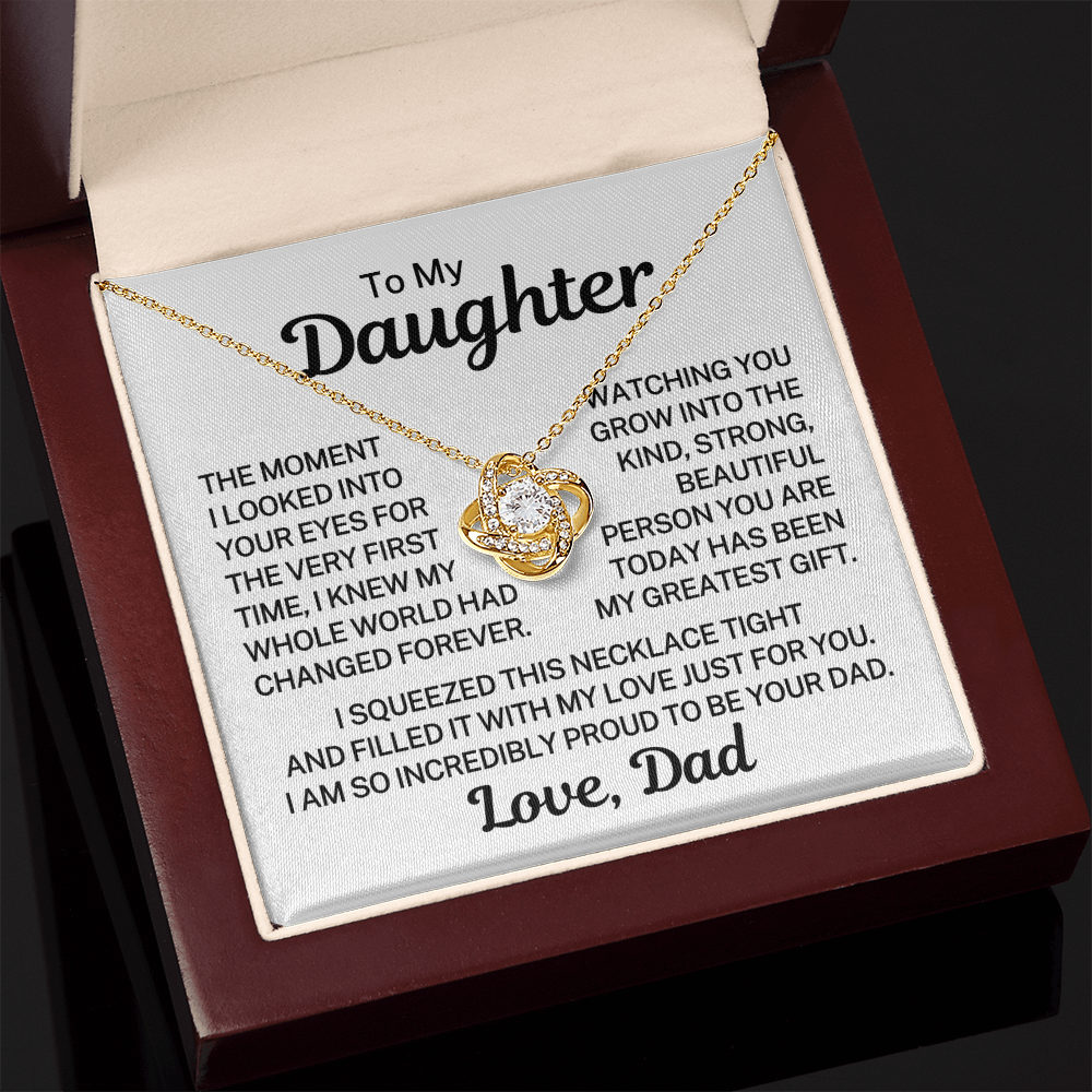 Gift for Daughter "Just For You" | Love Knot Necklace