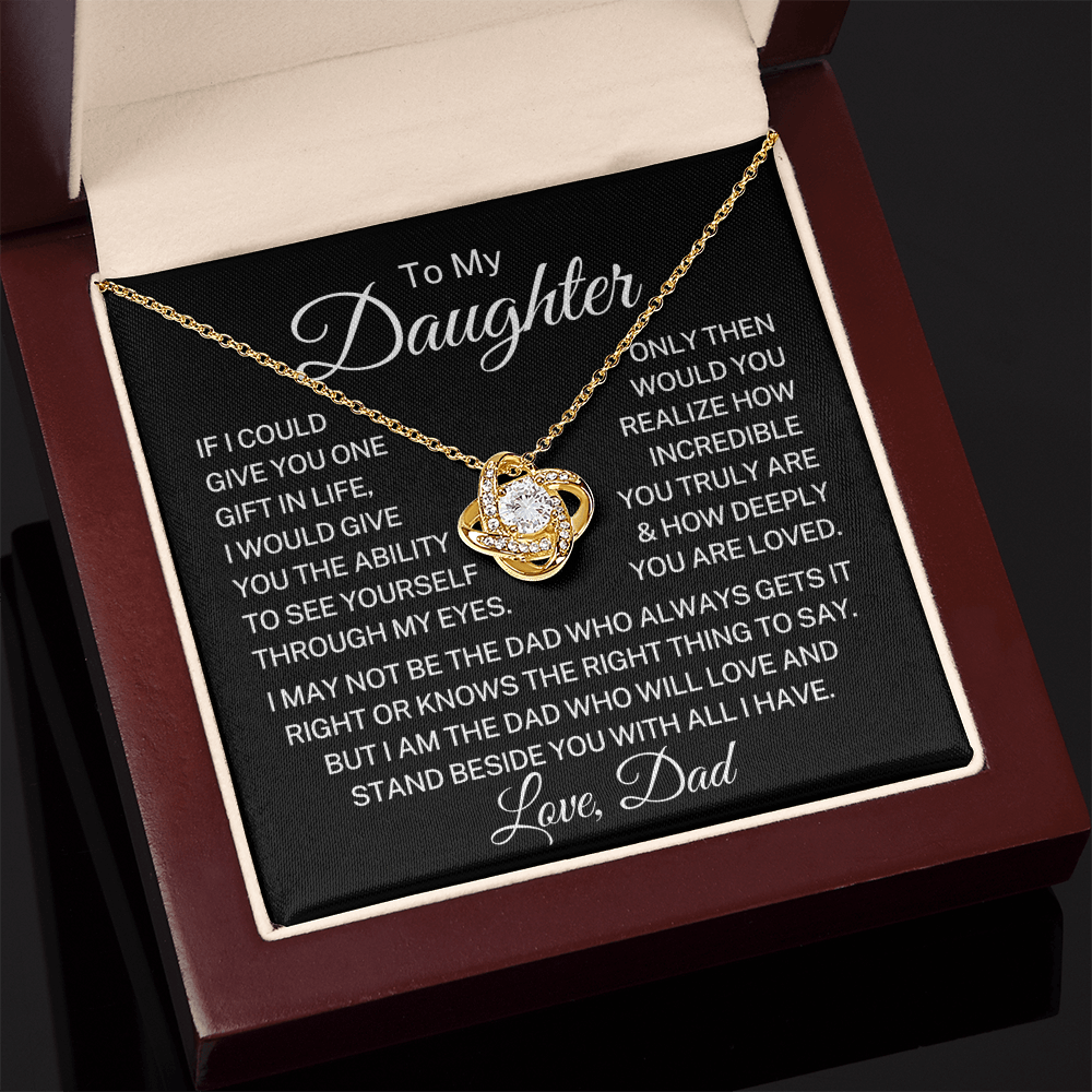 Gift for My Daughter "Love And Support You" | Love Knot Necklace