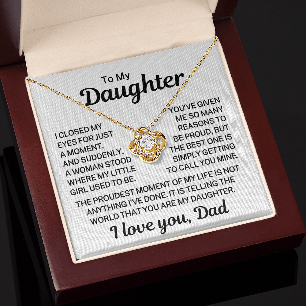 Gift for My Daughter "Reasons To Be Proud" | Love Knot Necklace